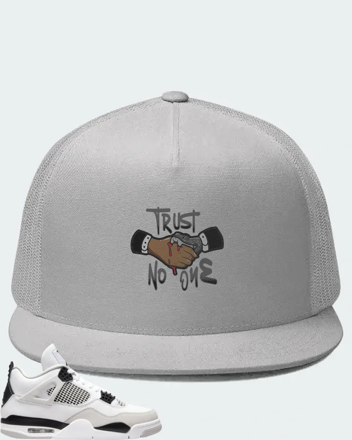 Jordan 4 Retro Sneaker Matching White Hat - Trust No One