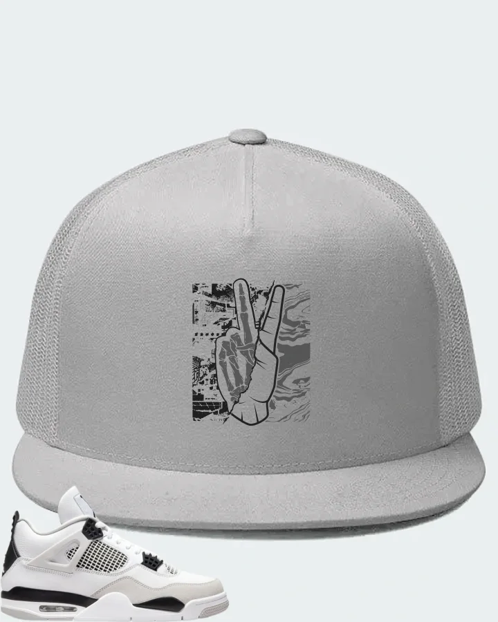 Jordan 4 Retro Sneaker Matching White Hat - Peace of mind