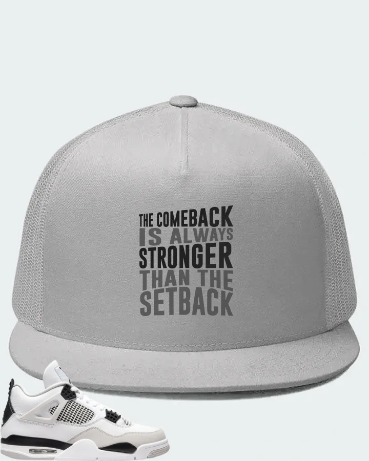Jordan 4 Retro Sneaker Matching White Hat - The Comeback