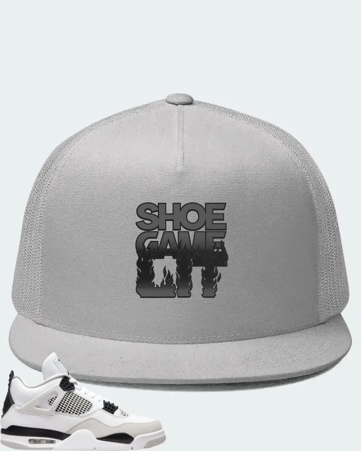 Jordan 4 Retro Sneaker Matching White Hat - Shoe Game Lit Refreshed