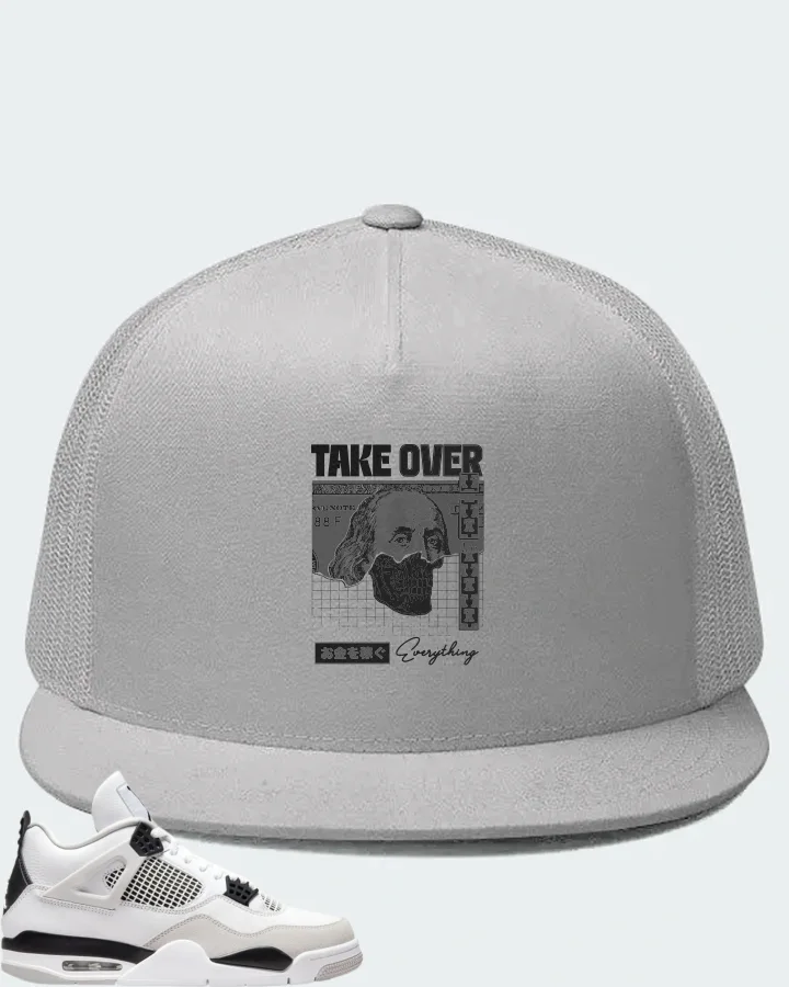 Jordan 4 Retro Sneaker Matching White Hat - Take Over