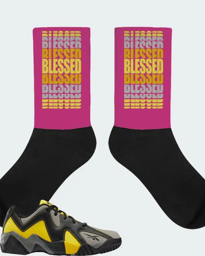 Reebok Kamikaze II Low Sneaker Matching Berry Socks - BLESSED Many Times