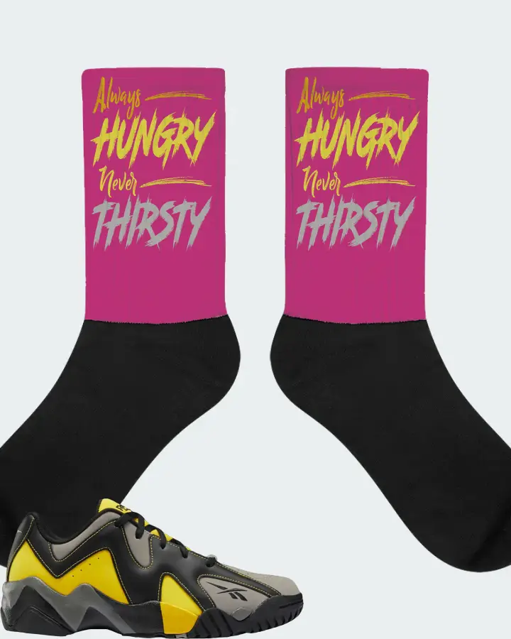Reebok Kamikaze II Low Sneaker Matching Berry Socks - Always HUNGRY Never THIRSTY