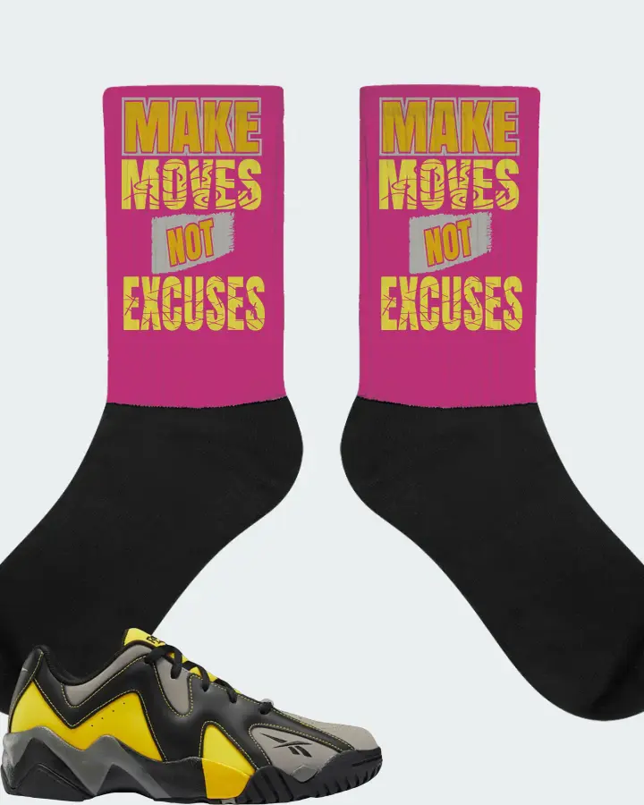 Reebok Kamikaze II Low Sneaker Matching Berry Socks - Make Moves Not Excuses