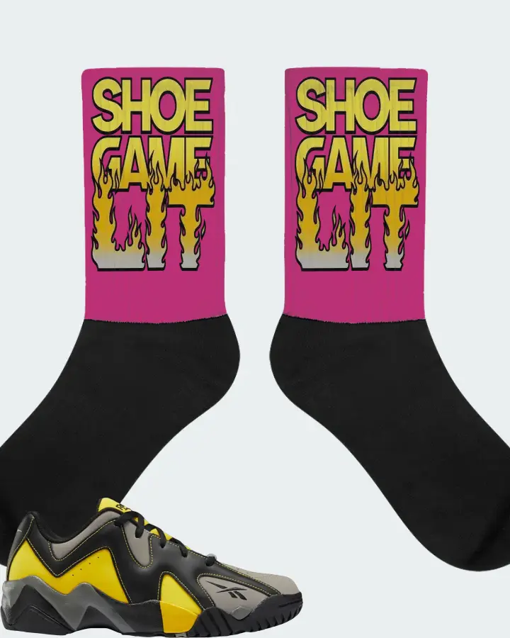 Reebok Kamikaze II Low Sneaker Matching Berry Socks - Shoe Game Lit Refreshed