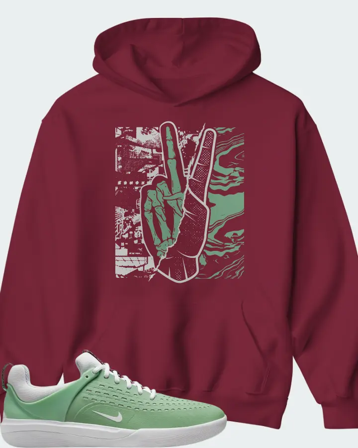 Nike SB Nyjah 3 Sneaker Matching Maroon Hoodie - Peace of mind