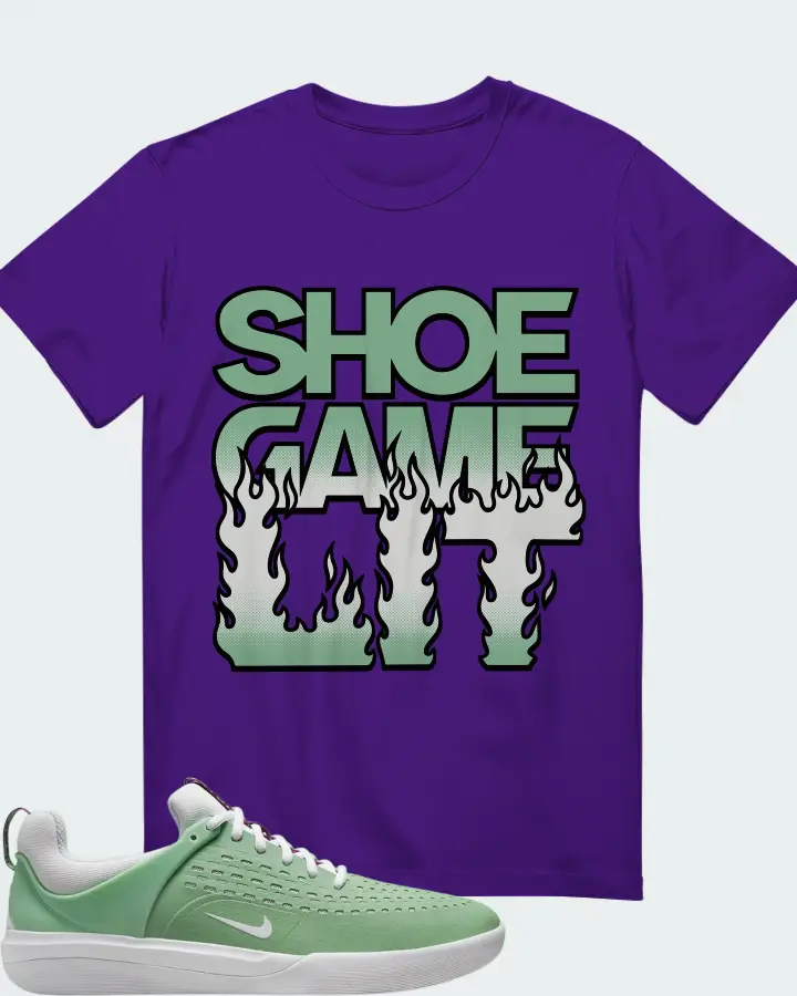 Nike SB Nyjah 3 Sneaker Matching Purple T-Shirt - Shoe Game Lit Refreshed