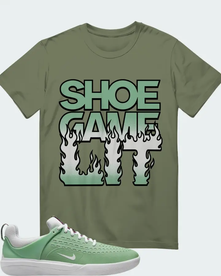 Nike SB Nyjah 3 Sneaker Matching Olive T-Shirt - Shoe Game Lit Refreshed