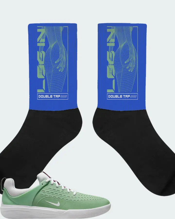 Nike SB Nyjah 3 Sneaker Matching Royal Blue Socks (LOGIN) - View 1