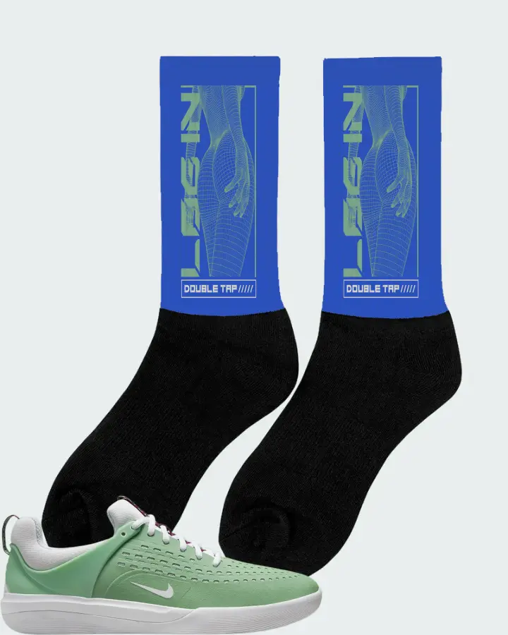 Nike SB Nyjah 3 Sneaker Matching Royal Blue Socks (LOGIN) - View 3