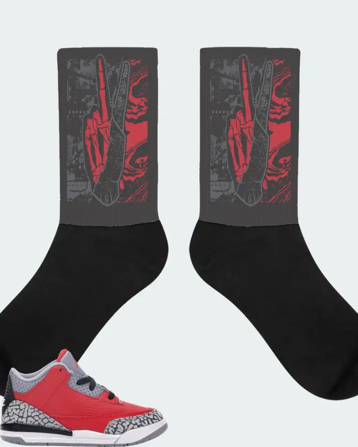 Jordan 3 Retro Sneaker Matching Dark Grey Socks - Peace of mind