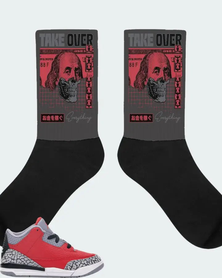 Jordan 3 Retro Sneaker Matching Dark Grey Socks - Take Over