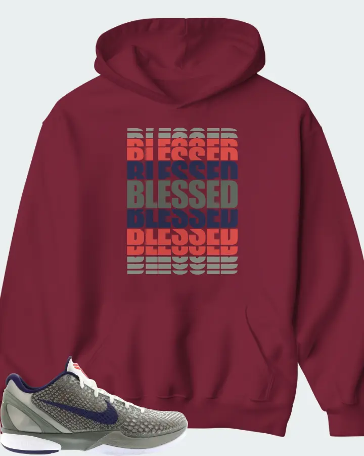 Nike Kobe 6 Sneaker Matching Maroon Hoodie - BLESSED Many Times