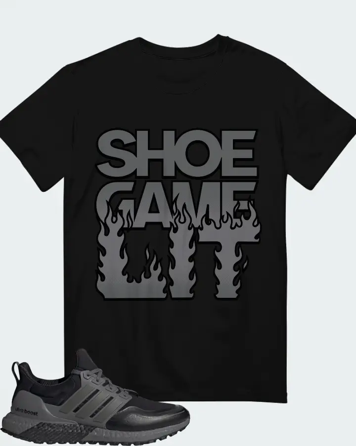 adidas Ultra Boost All-Terrain  Black Night Metallic Sneaker Matching Black T-Shirt - Shoe Game Lit Refreshed