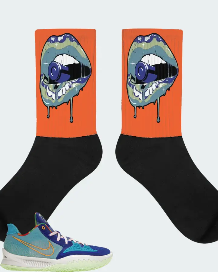 Nike Kyrie 4 Low Sneaker Matching Orange Socks - Kiss of Death