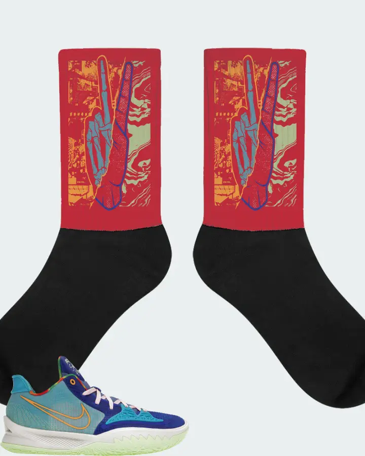 Nike Kyrie 4 Low Sneaker Matching Red Socks - Peace of mind