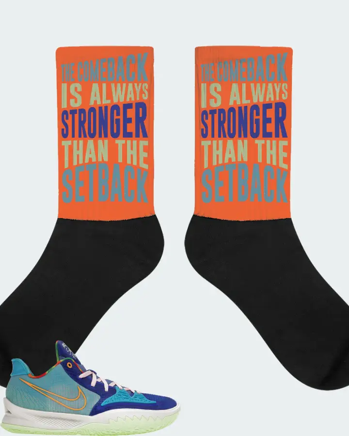 Nike Kyrie 4 Low Sneaker Matching Orange Socks - The Comeback