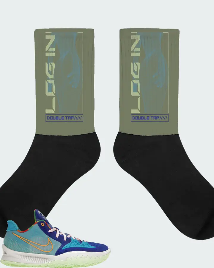 Nike Kyrie 4 Low Sneaker Matching Olive Socks (LOGIN) - View 1
