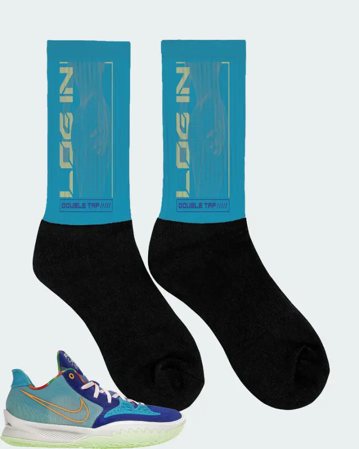 Nike Kyrie 4 Low Sneaker Matching Aqua Socks (LOGIN) - View 2