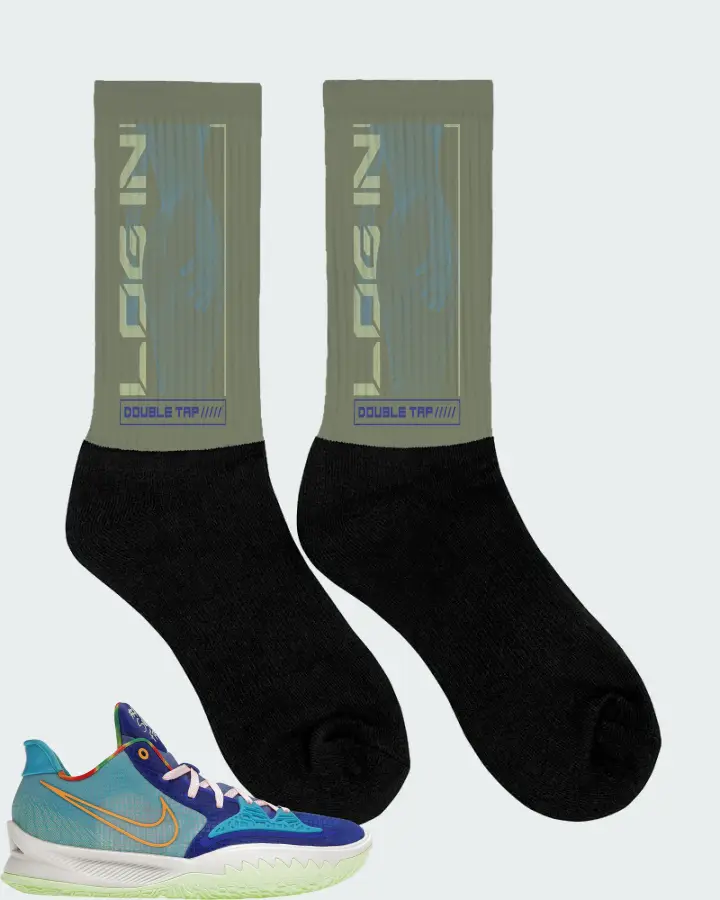 Nike Kyrie 4 Low Sneaker Matching Olive Socks (LOGIN) - View 2