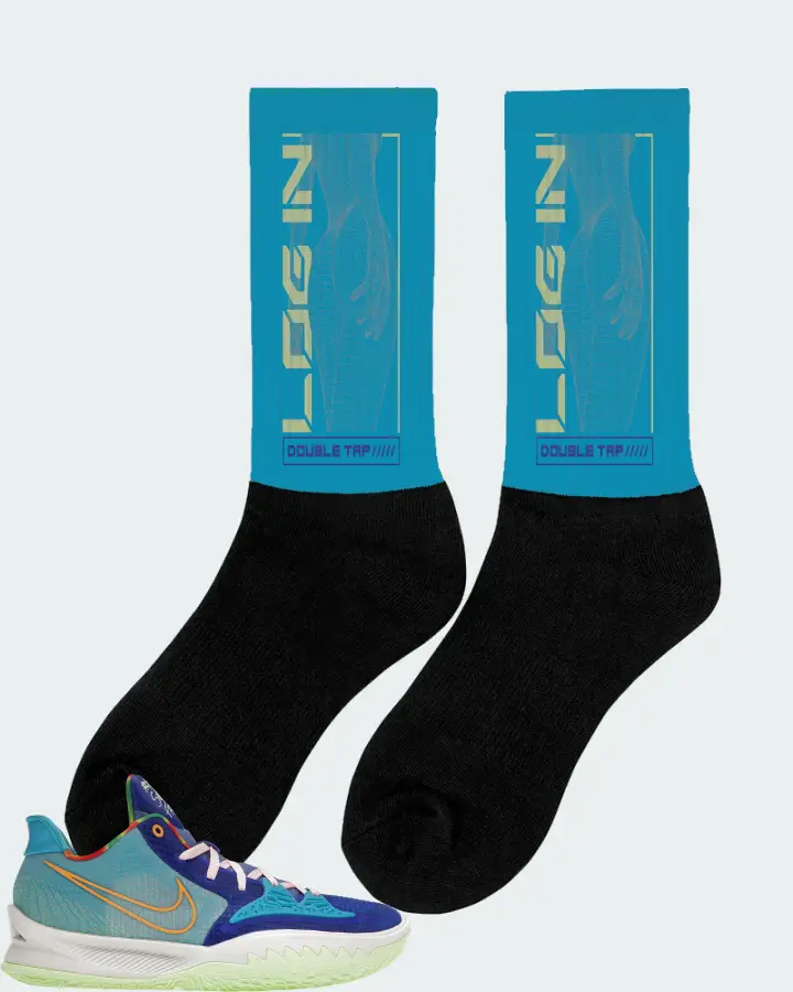 Nike Kyrie 4 Low Sneaker Matching Aqua Socks (LOGIN) - View 3