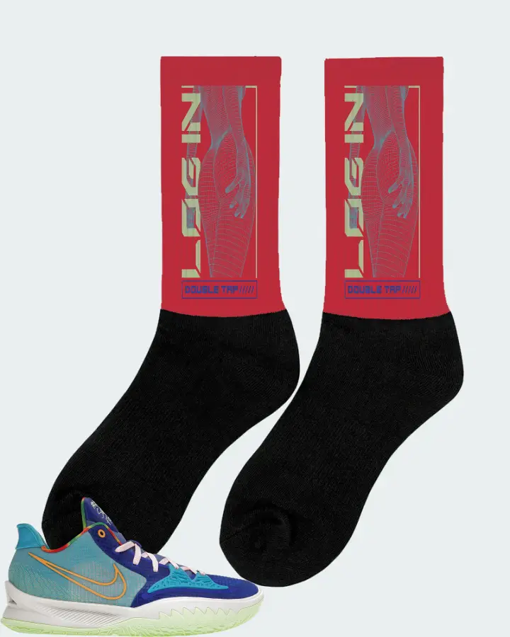 Nike Kyrie 4 Low Sneaker Matching Red Socks (LOGIN) - View 3