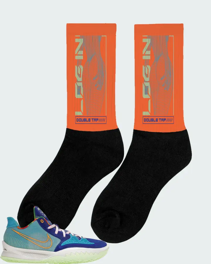 Nike Kyrie 4 Low Sneaker Matching Orange Socks (LOGIN) - View 3
