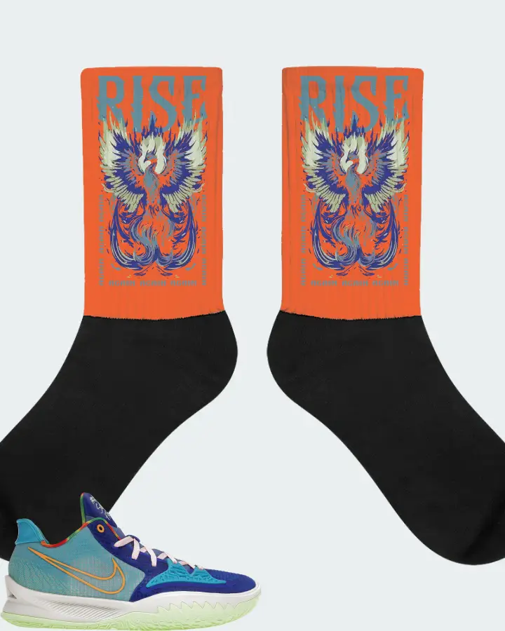 Nike Kyrie 4 Low Sneaker Matching Orange Socks - RISE