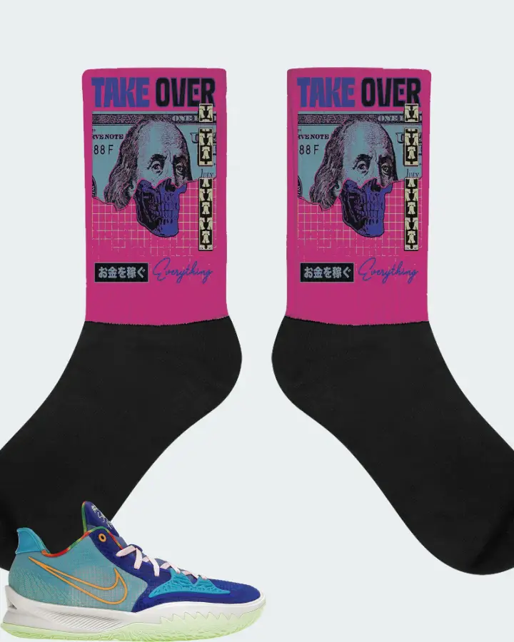 Nike Kyrie 4 Low Sneaker Matching Berry Socks - Take Over