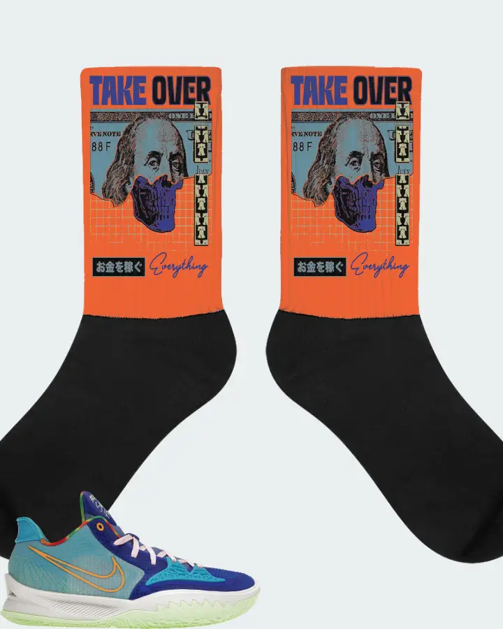 Nike Kyrie 4 Low Sneaker Matching Orange Socks - Take Over