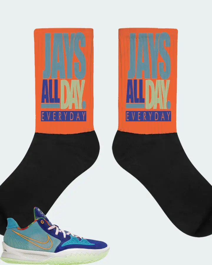 Nike Kyrie 4 Low Sneaker Matching Orange Socks - Jays All Day