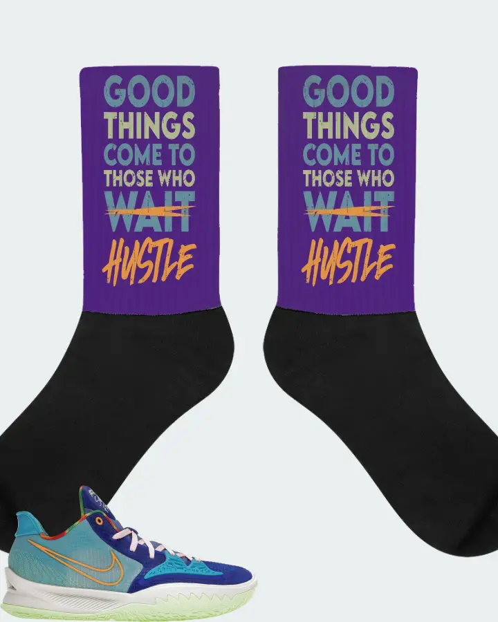 Nike Kyrie 4 Low Sneaker Matching Purple Socks - Good Things Come