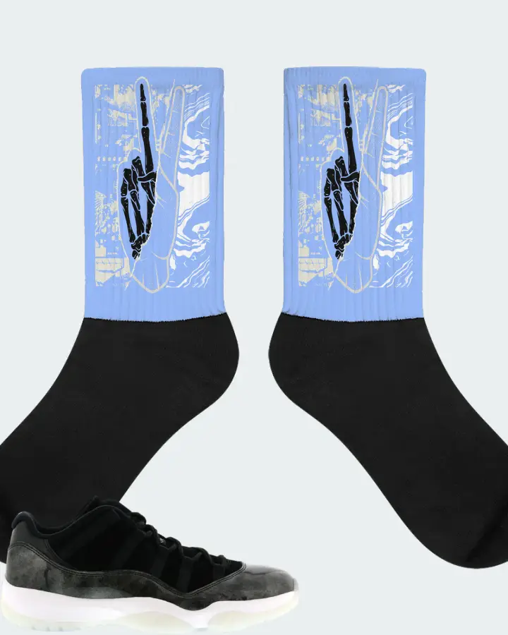 Jordan 11 Retro Low Sneaker Matching Carolina Blue Socks - Peace of mind