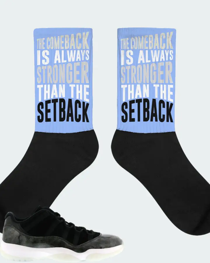 Jordan 11 Retro Low Sneaker Matching Carolina Blue Socks - The Comeback