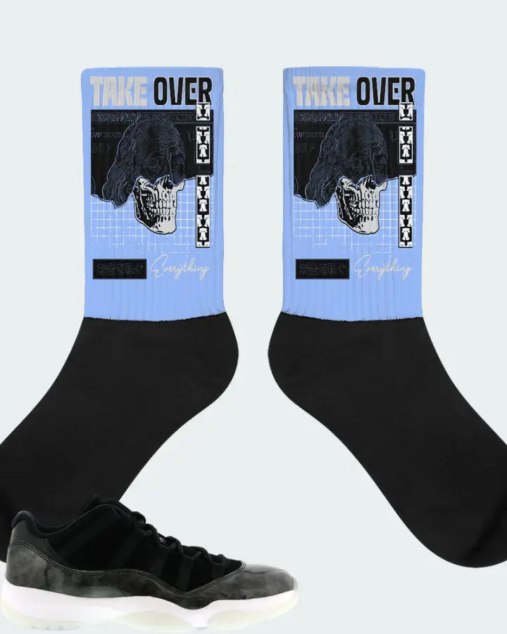 Jordan 11 Retro Low Sneaker Matching Carolina Blue Socks - Take Over