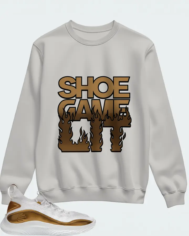 Under Armour Curry Flow 8 Sneaker Matching Grey Sweatshirt - Shoe Game Lit Refreshed