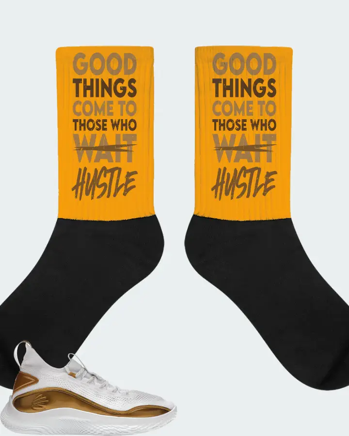 Under Armour Curry Flow 8 Sneaker Matching Gold Socks - Good Things Come