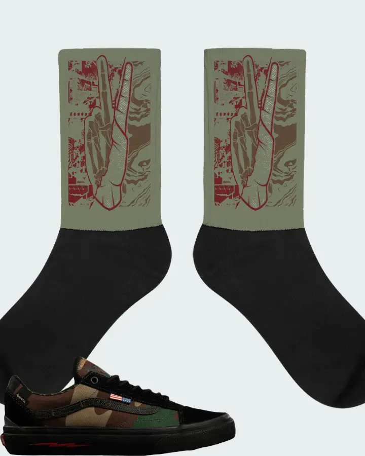Vans Old Skool GORE-TEX Sneaker Matching Olive Socks - Peace of mind