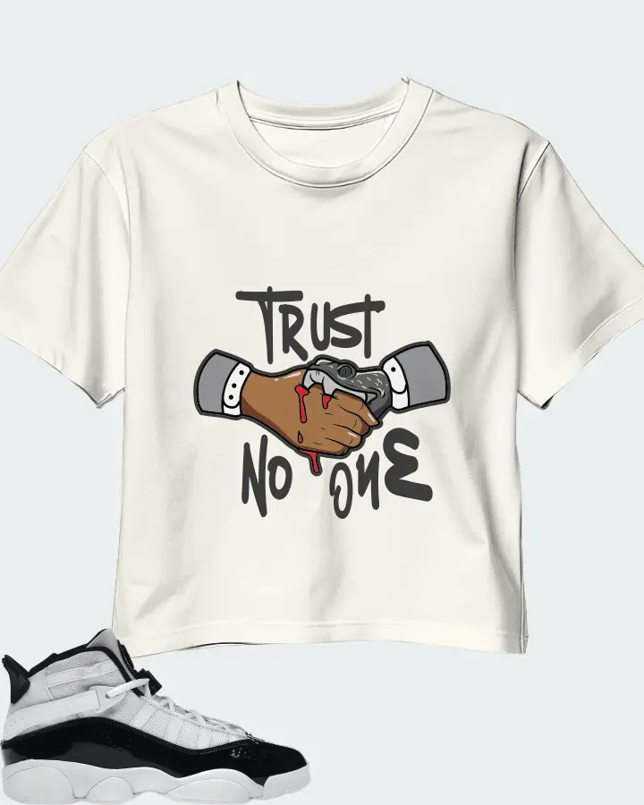 Jordan 6 Rings Sneaker Matching Ecru White Crop Top - Trust No One