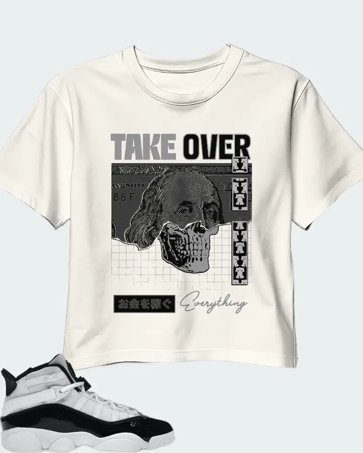 Jordan 6 Rings Sneaker Matching Ecru White Crop Top - Take Over