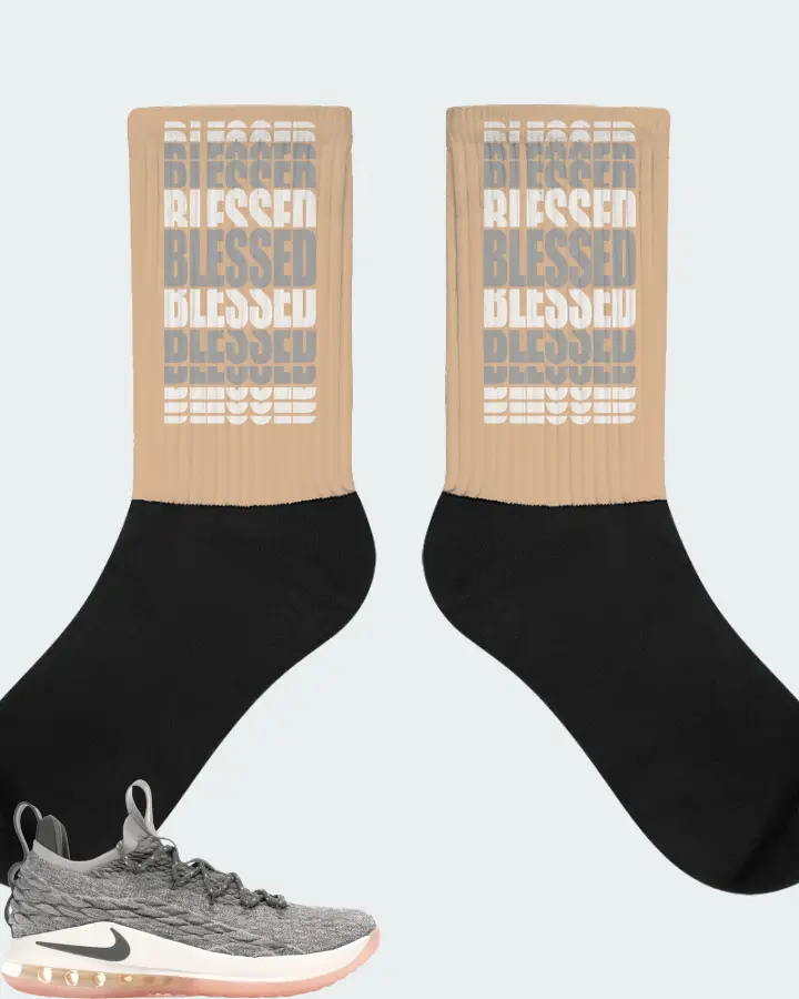 Nike LeBron 15 Low Sneaker Matching Cream Socks - BLESSED Many Times