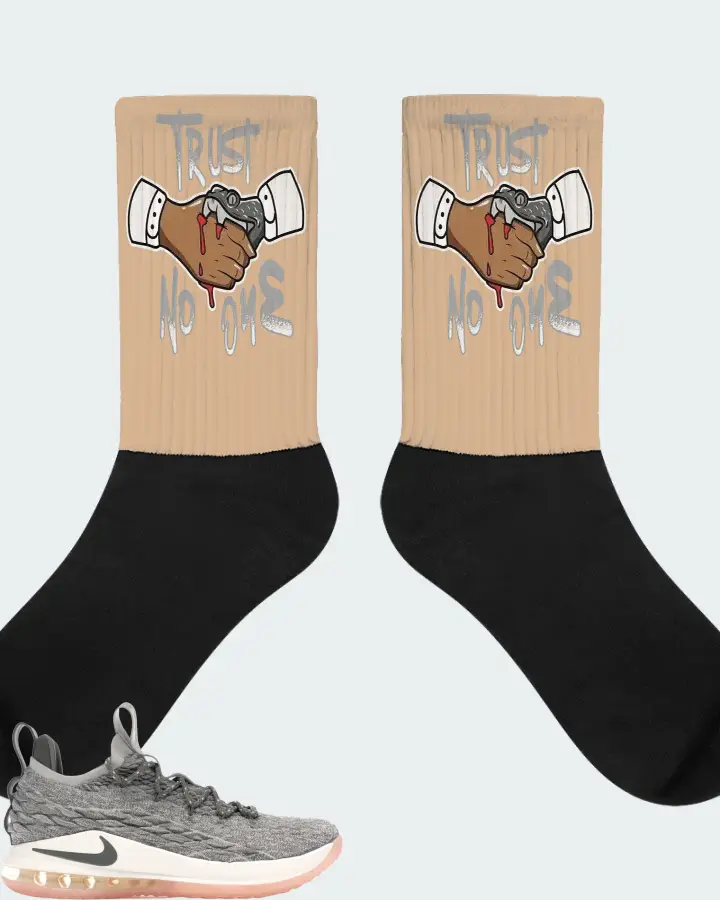 Nike LeBron 15 Low Sneaker Matching Cream Socks - Trust No One