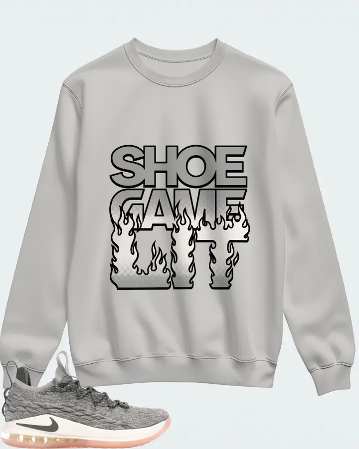 Nike LeBron 15 Low Sneaker Matching Grey Sweatshirt - Shoe Game Lit Refreshed