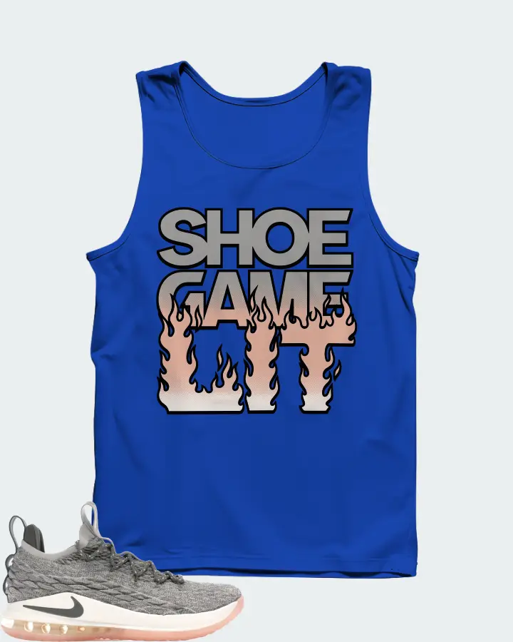 Nike LeBron 15 Low Sneaker Matching Royal Blue Tank Top - Shoe Game Lit Refreshed