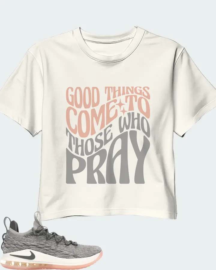Nike LeBron 15 Low Sneaker Matching Ecru White Crop Top - Good Things Come To Those Who Pray