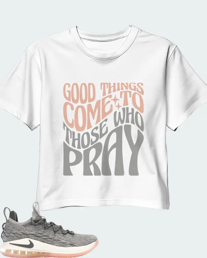 Nike LeBron 15 Low Sneaker Matching White Crop Top - Good Things Come To Those Who Pray