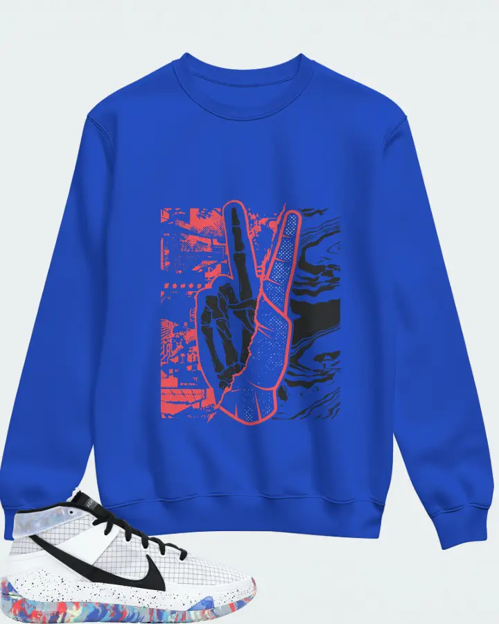 Nike KD 13 Sneaker Matching Royal Blue Sweatshirt - Peace of mind