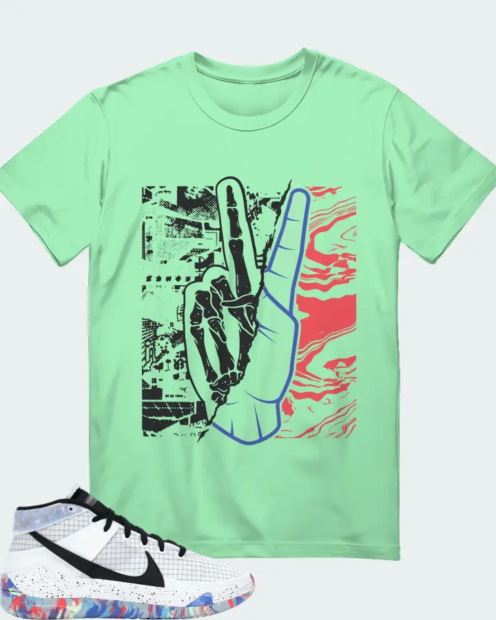 Nike KD 13 Sneaker Matching Fresh Mint T-Shirt - Peace of mind
