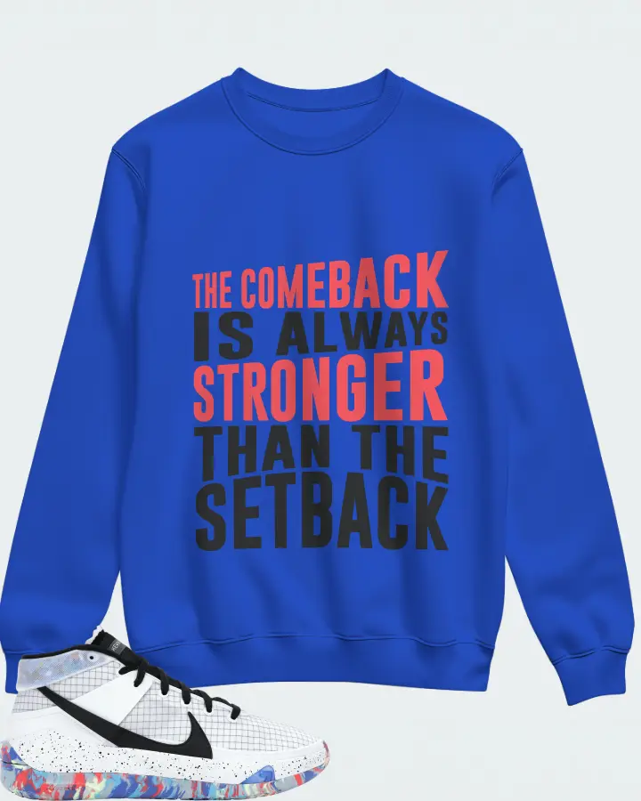 Nike KD 13 Sneaker Matching Royal Blue Sweatshirt - The Comeback