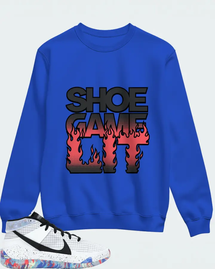Nike KD 13 Sneaker Matching Royal Blue Sweatshirt - Shoe Game Lit Refreshed